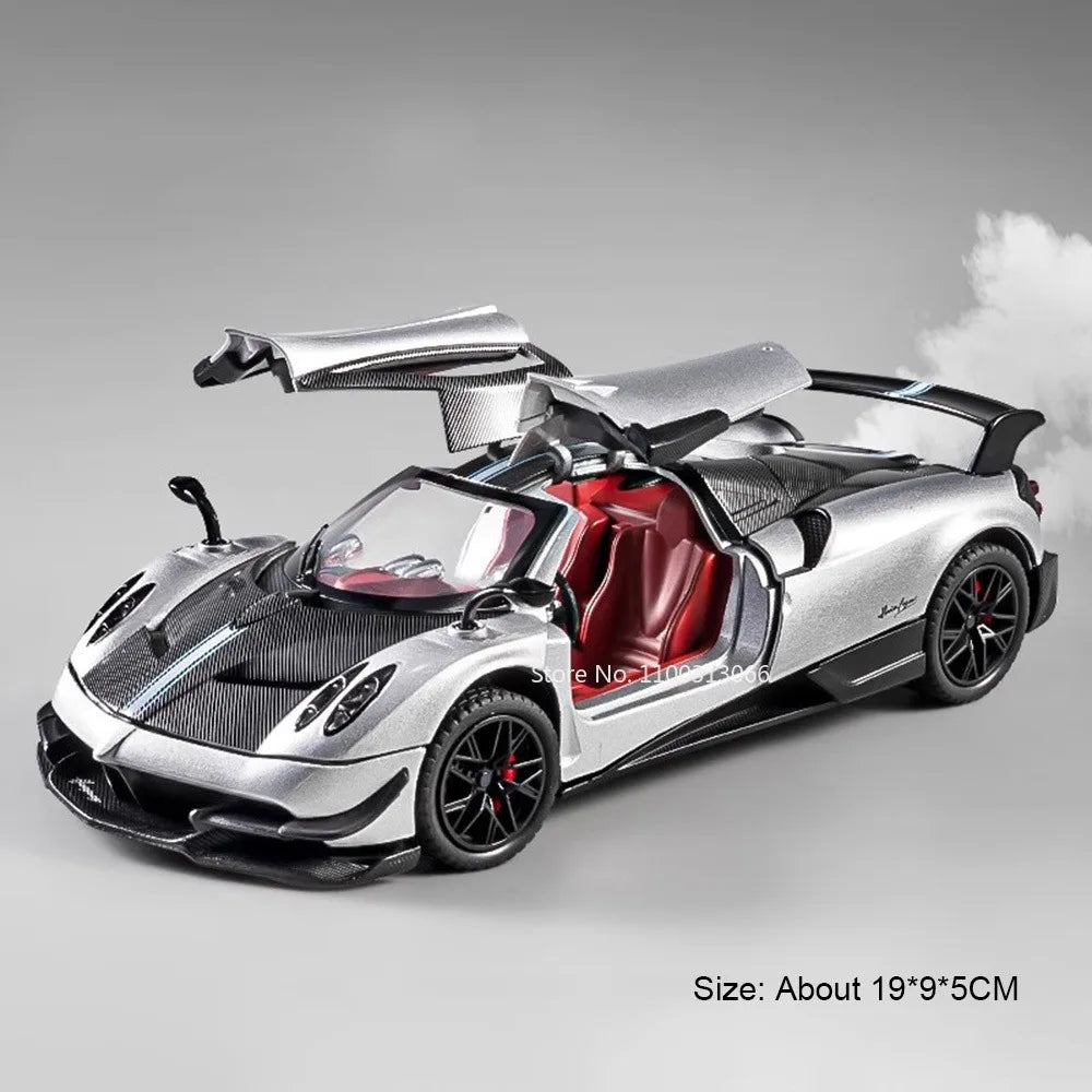 1:24 Pagani Huayra BC Apollo EVO Toy Cars Alloy Models Rubber Tires Doors Opened Miniature Sports Car  for Boys Collection Gifts