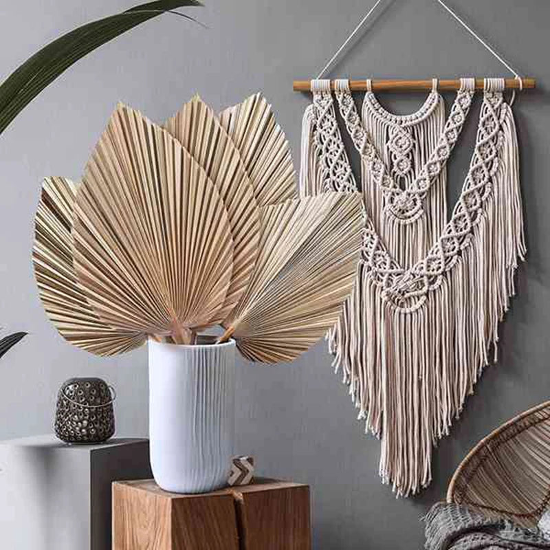 Raumdekoration aus getrockneten Palmblättern, 5 Stück – 45,7 cm HX, 25,4 cm breit, großes natürliches Palmblatt-Dekor für einen schönen Boho-Look