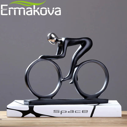 ERMAKOVA moderne abstrait résine cycliste cycliste Statue vélo cavalier Statue vélo coureur cavalier Figurine bureau salon décor