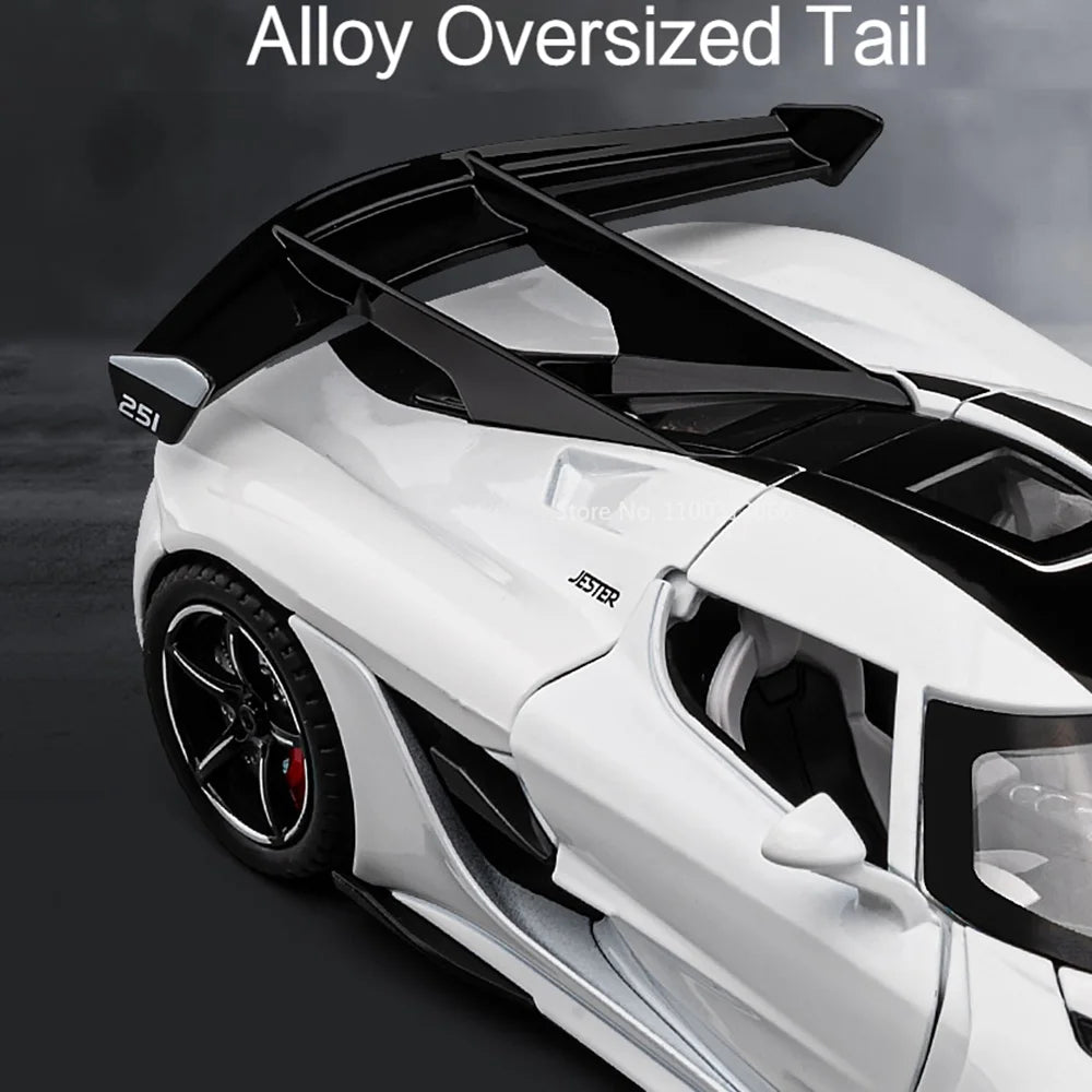 1/22 Scale Jesko Metal Toys Car Diecast Models Wheel Pull Back Vehicles 4 Doors Can Opened Sports Cars Kids Children's Day Gifts