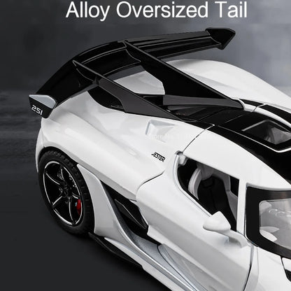 1/22 Scale Jesko Metal Toys Car Diecast Models Wheel Pull Back Vehicles 4 Doors Can Opened Sports Cars Kids Children's Day Gifts