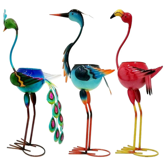 Garden Peacock Crane Fire Bird Figurines Flower Pot Clearance For Outdoor Statues Yard Patio Ornaments Decorative