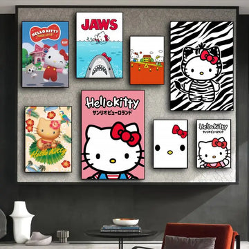 Kawaii K-Kittys Cartoon Hello POSTER Prints Wall Pictures Living Room Home Decoration Small