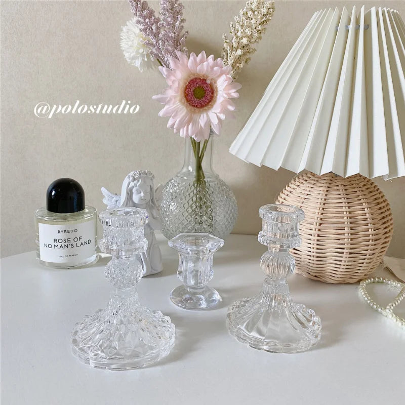 Simple style candlestick home decorative candle holder romantic wedding centerpieces for tables glass containers for candles