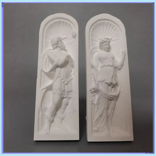 Saintly Plaster Relief Wall Art Nordic Sculpture Shelf Display Desktop Art Bookcase Ornaments Photography Prop Artistic Diorama