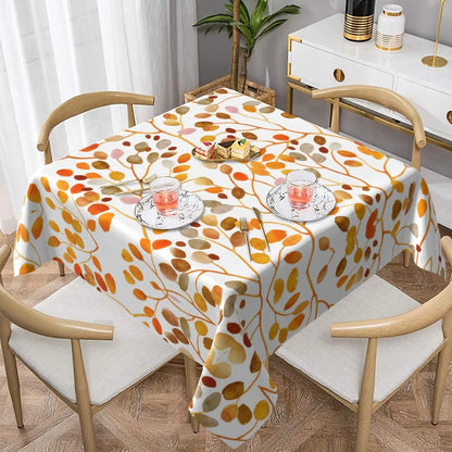 Autumn Pumpkin Waterproof Tablecloth Holiday Wedding Party Decor Fall Thanksgiving Maple Leaf Table Cover for Dining Table Decor