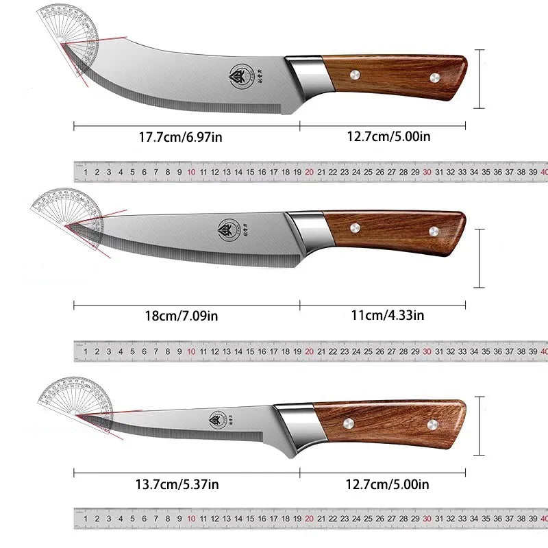 BAKULI Meat cutting knife, butcher's pig killing knife, sharp bone shaving knife, pork cutting sharp knife, with knife cover