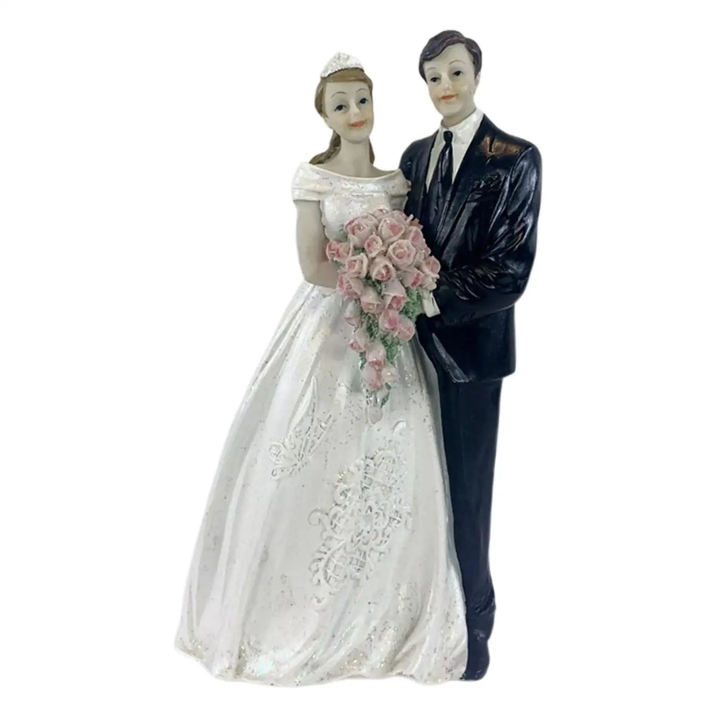 Elegant Wedding Cake Toppers Bride and Groom Resin Figurine for  Wedding Cake Topper Bride Groom Couple Figurine Decoration