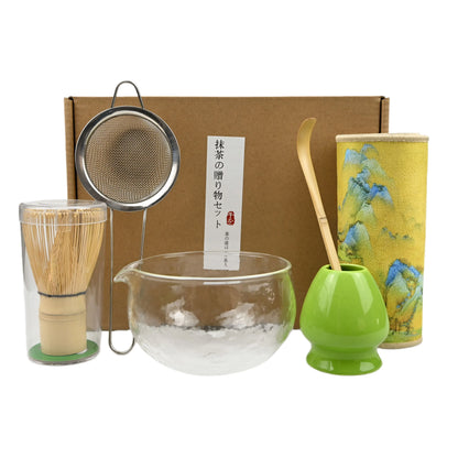 6PCS/Set Japanese-style matcha bowl ,Cloth, Spoon, Strainer, Tea Whisk, Perfect Gift For Ceremony, Traditional Decoration