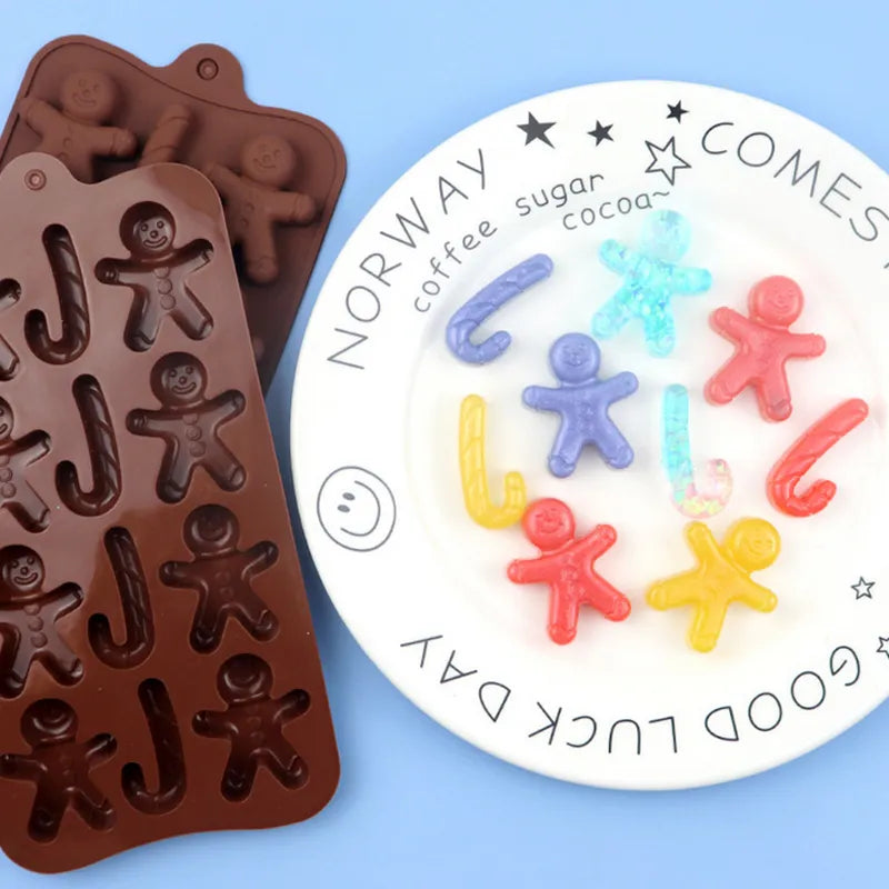 Christmas shape design Cookie Shaping Decorating Baking Trays Xmas Chocolate Mold Gingerbread Man Christmas Candy Mould