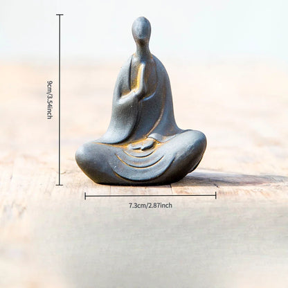 Chinese Buddha Statue Ornaments Zen Ornament Studydecoration Tea Pet Imitation Cast Iron Handmade Home Modern Art Figurine Decor