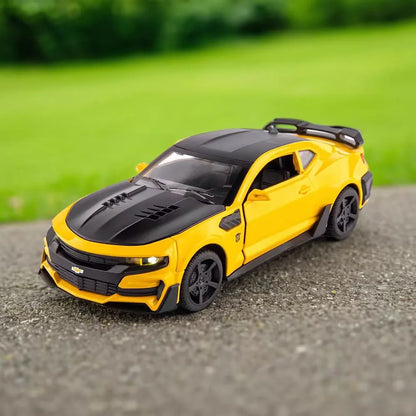 1:32 Camaro Cars Alloy Toys Diecasting Models with Sound Light Vehicles Rubber Tires Police Car for Boys Adult Festival Gifts