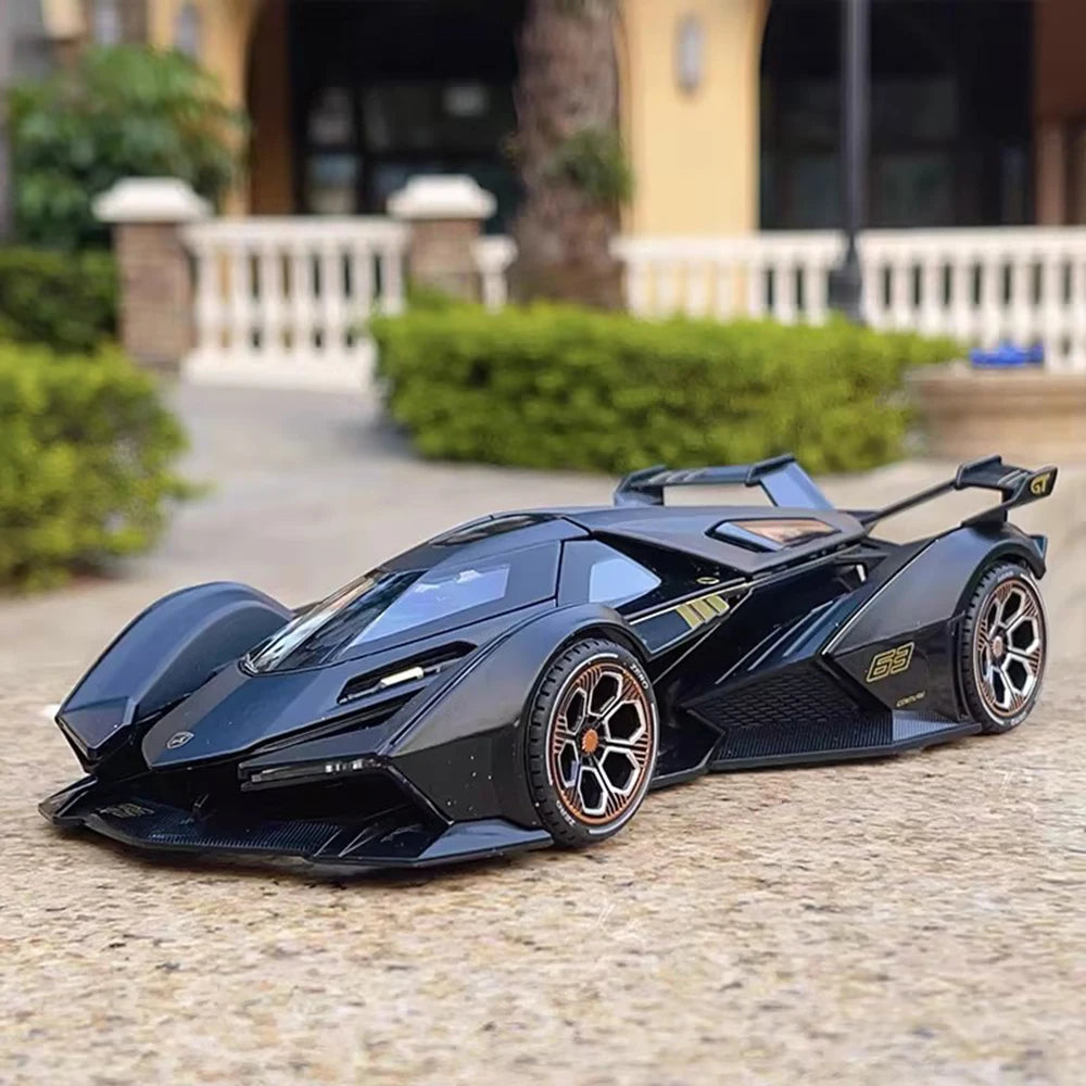 1:22 Lambor V12 GT P1 GTR Toys Models Alloy Diecast Cars Doors Opened Sports Car Rubber Tires Miniature Vehicle Toddler Gifts