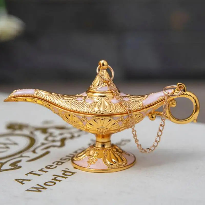 Lampe magique Aladdin rétro créative en alliage de Zinc, couleur goutte à goutte, artisanat, ornements en métal, cadeaux d'anniversaire, décoration de Figurines pour la maison