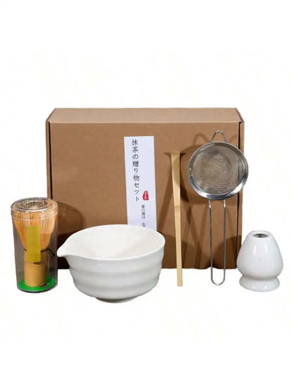 5pcs/set Japanese Style Matcha Tea Set With Tool Rack, Including Bowl, Whisk, Spoon, Great Gift For Ceremony, Traditional Japane