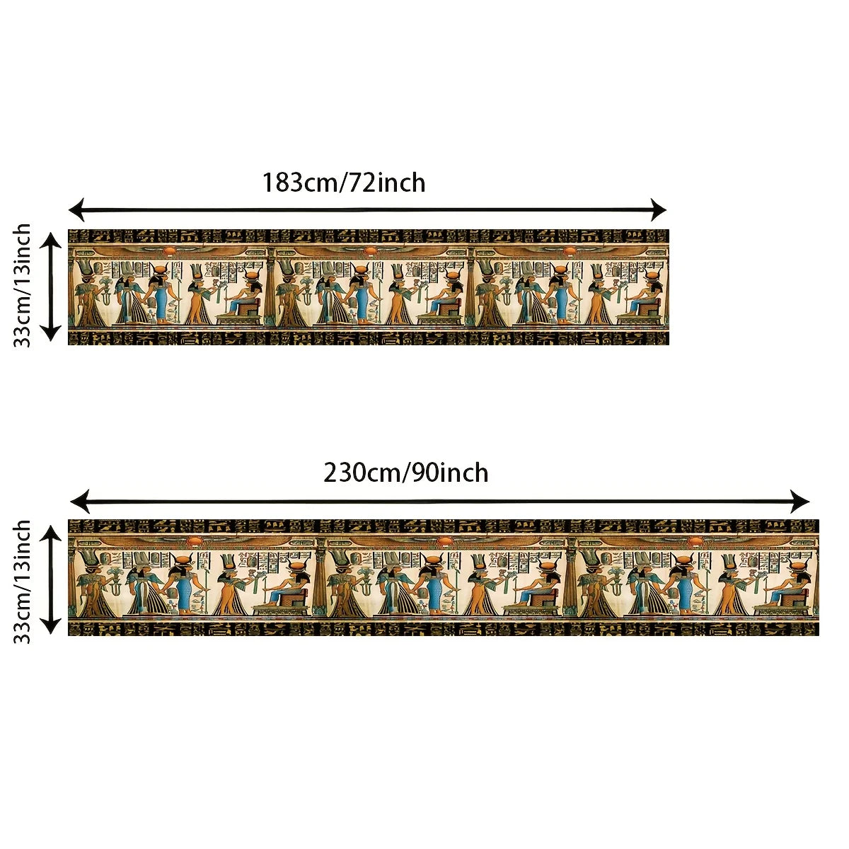 Ancient Egyptian History Art Pattern Printed Linen Table Runner Party Decor Retro Ancient Queen Table Runner Dresser Scarf Decor