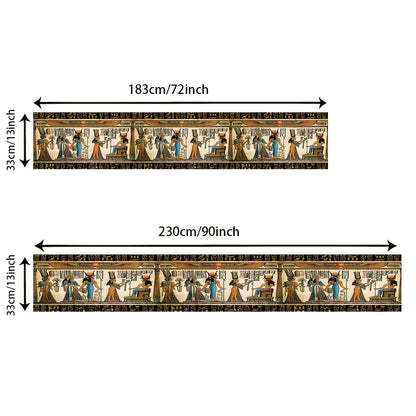 Ancient Egyptian History Art Pattern Printed Linen Table Runner Party Decor Retro Ancient Queen Table Runner Dresser Scarf Decor