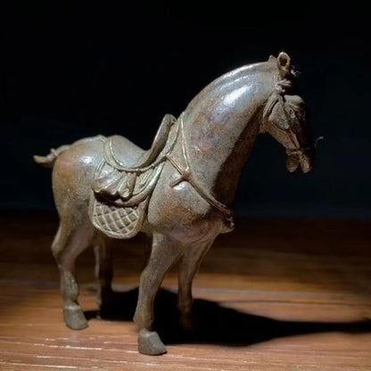 Antique Bronze Collection, Prosperous Copper Horse Ornaments, Immediate Success, Home Living Room Desktop Craft Ornaments