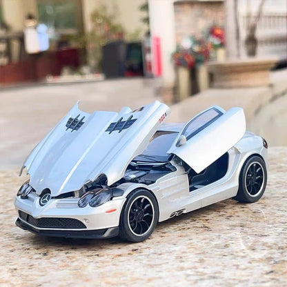 1:32 SLR 772S SLS Toys Model Sports Cars Alloy Diecast with Light Sound Vehicle Wheel Pull Back Miniature Car Boys Perfect Gifts