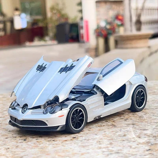 1:32 SLR 772S SLS Toys Model Sports Cars Alloy Diecast with Light Sound Vehicle Wheel Pull Back Miniature Car Boys Perfect Gifts
