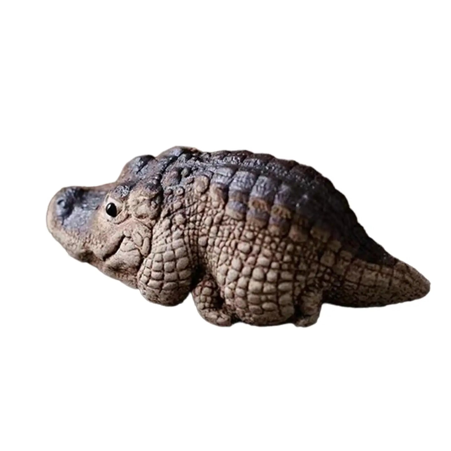 1x Clay Alligator Crocodile Mini Tea Pet Figurine Decoration Miniature Figurine