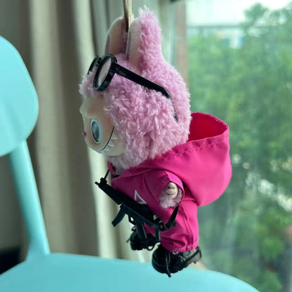 Clothes For Labubu 17cm Mp5 Outfit Accessories for The Monster Korea Kpop Lafufu Idol V1 V2 V3 Commando Jacket Clothing Pendant