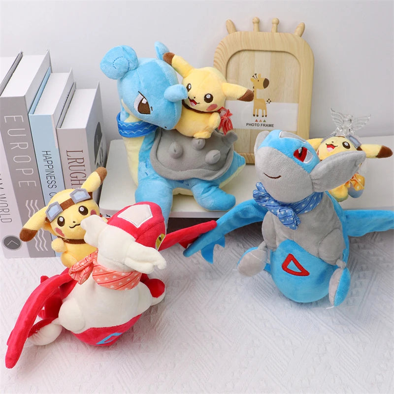 Pokemon Pikachu Cosplay Plush Toys Latios Latias Lapras Eevee Charizard Lucario Snorlax Rayquaza Peluche Dolls Festivals Gift
