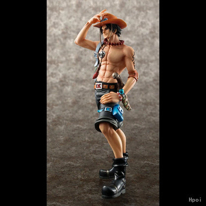 Figure One Piece DX10th Anniversary Fire Fist Escal D Ace Luffy Brother Toys Japan Anime Collectible Figurines PVC Model Toy