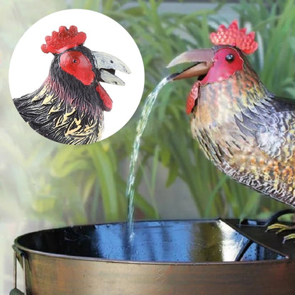 Fountain Yard Art Decor Rooster Crow Owl Flowing Water Fountain Resin Crafts Ornaments for Outdoor Garden Patio Deck Cou