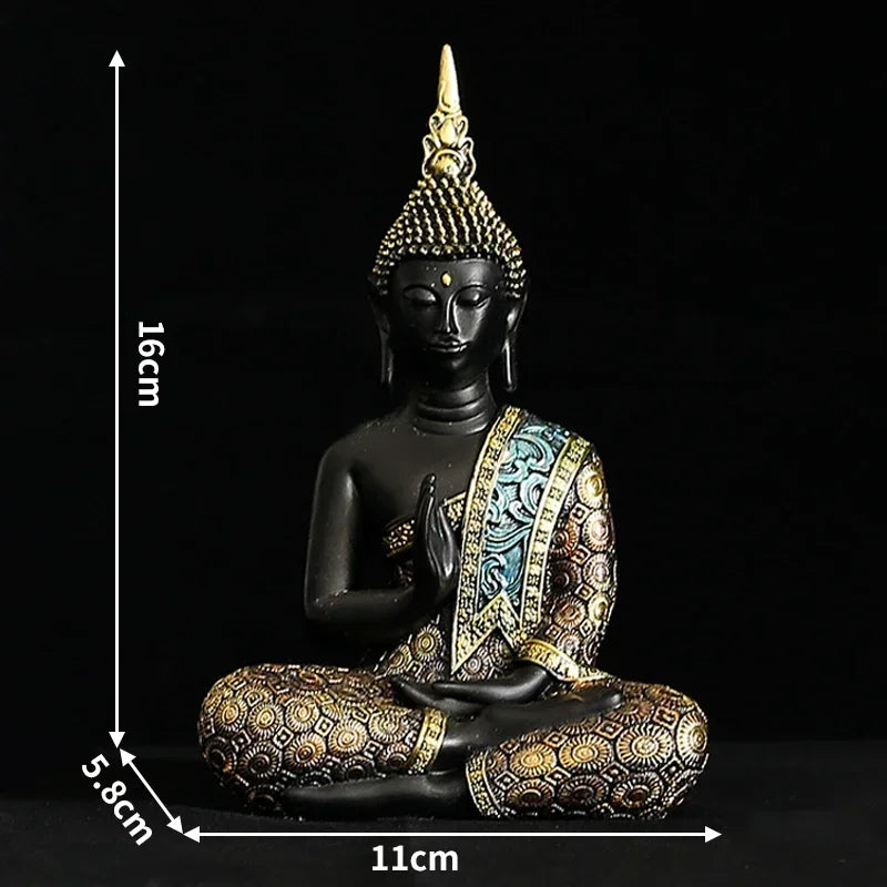 Large Buddha Statue Thailand Buda Buddha Sculpture Green Resin Handmade Buddhism Hindu Fengshui Figurine Meditation Home Decor