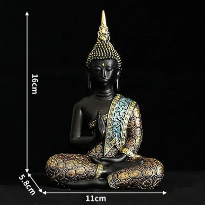 Large Buddha Statue Thailand Buda Buddha Sculpture Green Resin Handmade Buddhism Hindu Fengshui Figurine Meditation Home Decor