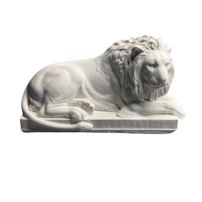 Stone Lion Chinese Style Town House Bonsai Gypsum Decoration Art Figurine, Aesthetic Home, Desktop Book Nook, Sculpture Ornament
