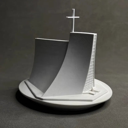 Church Architectural Gypsum Model Desktop Bookshelf Decor Mini Landscape Display Home Office Decoration Creative Modern Design