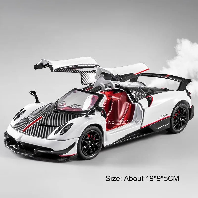 1:24 Pagani Huayra BC Apollo EVO Toy Cars Alloy Models Rubber Tires Doors Opened Miniature Sports Car  for Boys Collection Gifts