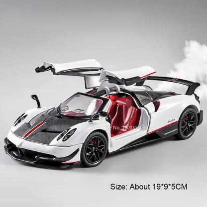 1:24 Pagani Huayra BC Apollo EVO Toy Cars Alloy Models Rubber Tires Doors Opened Miniature Sports Car  for Boys Collection Gifts