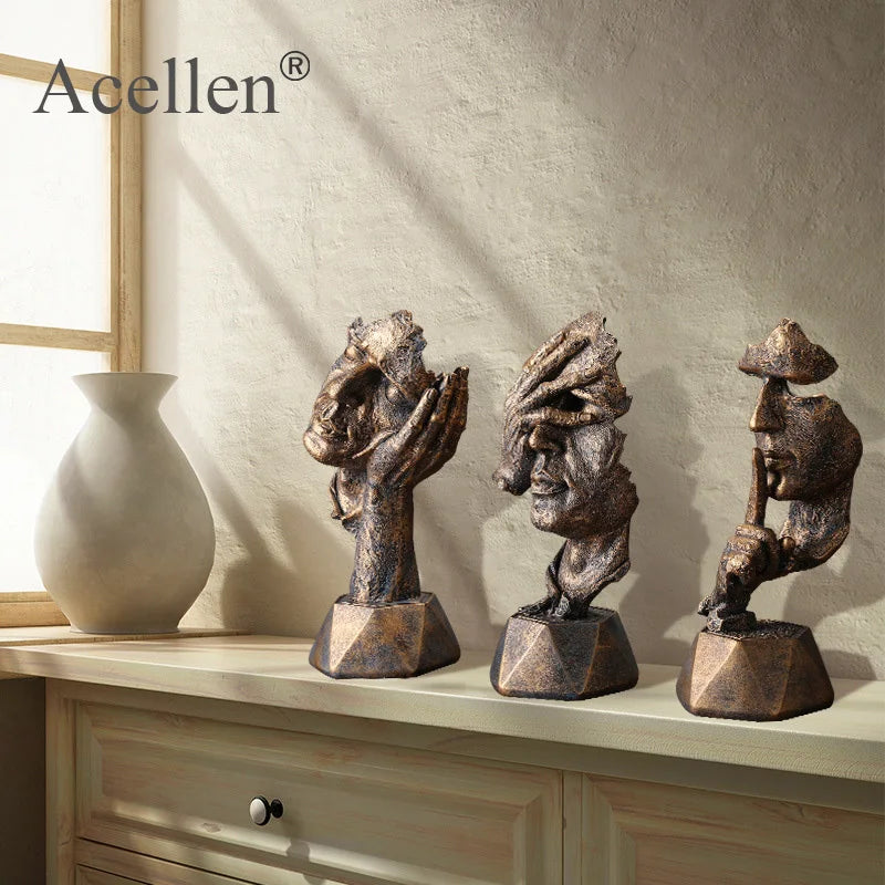 High Quality Resin Thinker Sculpture Miniature Model Figurines Art Crafts Ornaments Home Decoration Accessories Gift European
