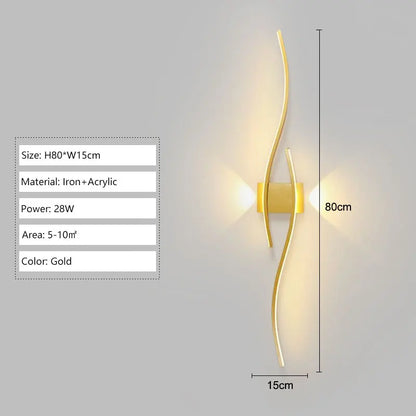 Indoor LED Wall Lights Wall Lamps for Bedroom Bedside Wall Sconces Black Gold White Indoor Lighting for Corridor Aisle Balcony