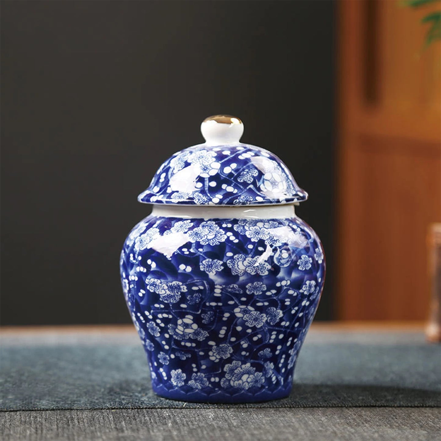 Alter chinesischer Stil, kreatives Porzellan-Ingwerglas, dekorative Keramik-Blumenvase, Tischdekoration, Blumenarrangement für Café