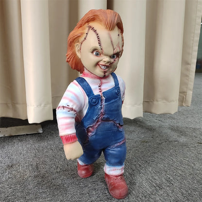Große Chucky Puppe Original Seed 1/1 Stand Statue Horror Film Figur Puppe Urlaub Geschenk Chucky Puppe Halloween Dekoration Requisiten