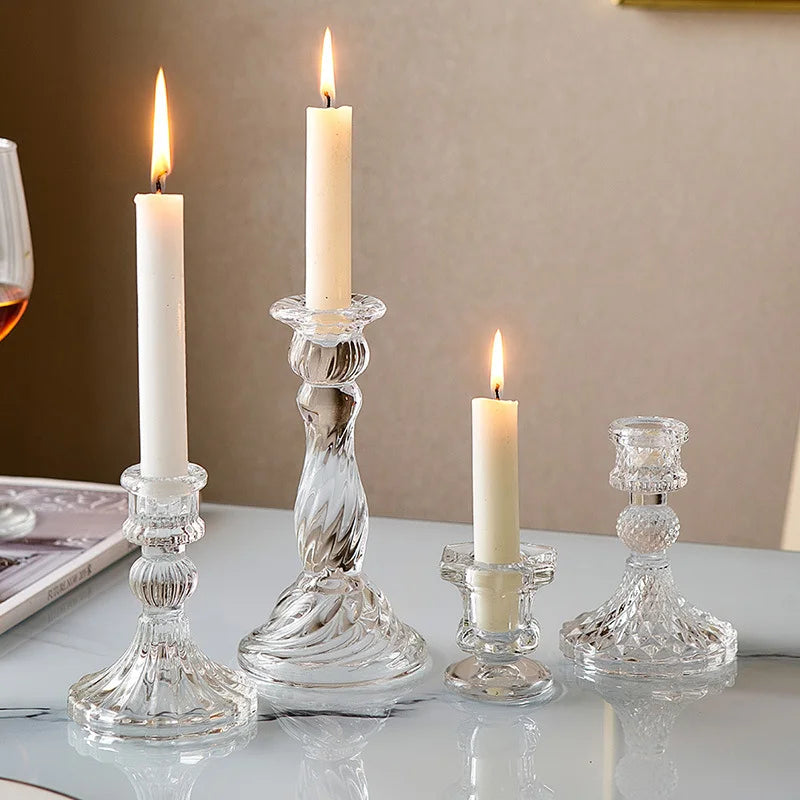 Simple style candlestick home decorative candle holder romantic wedding centerpieces for tables glass containers for candles