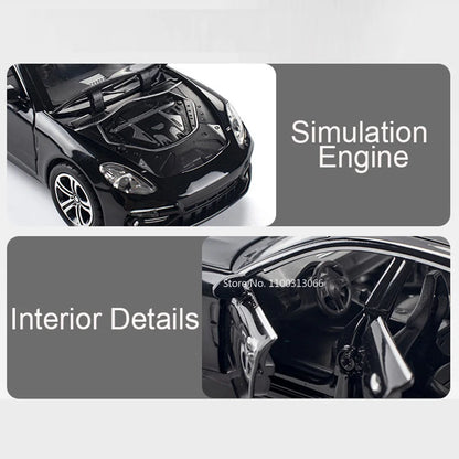 1:32 Panamera 911 Targa 4S Alloy Toys Diecast Models Cars Doors Opened Sports Car Models Light Music Vehicle Boys Birthday Gifts