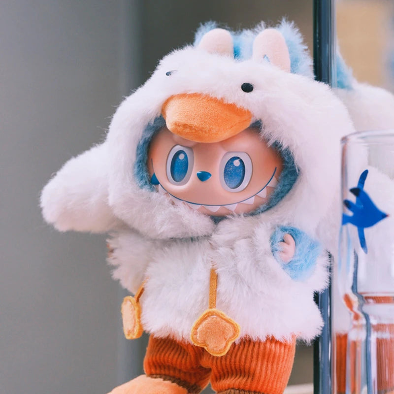 New 17cm Lafufu Pendant V1 V2 V3 Vinyl Doll Clothing Cute Forest Fairy Tale Same Style Duck Jumpsuit Clothes Set Gift