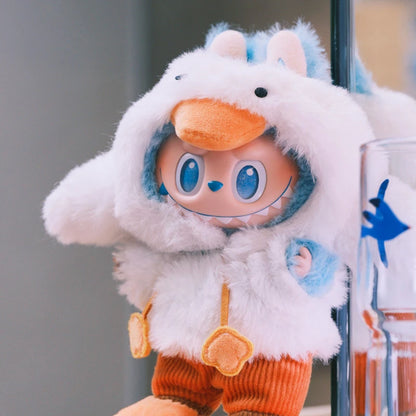 New 17cm Lafufu Pendant V1 V2 V3 Vinyl Doll Clothing Cute Forest Fairy Tale Same Style Duck Jumpsuit Clothes Set Gift