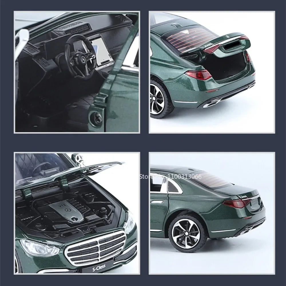 1:24 Scale Maybach S400L GLS600 Alloy Cars Models Toys Wheel Pull Back Vehicles Model Sound Light Toy Cars Boys Festival Gifts