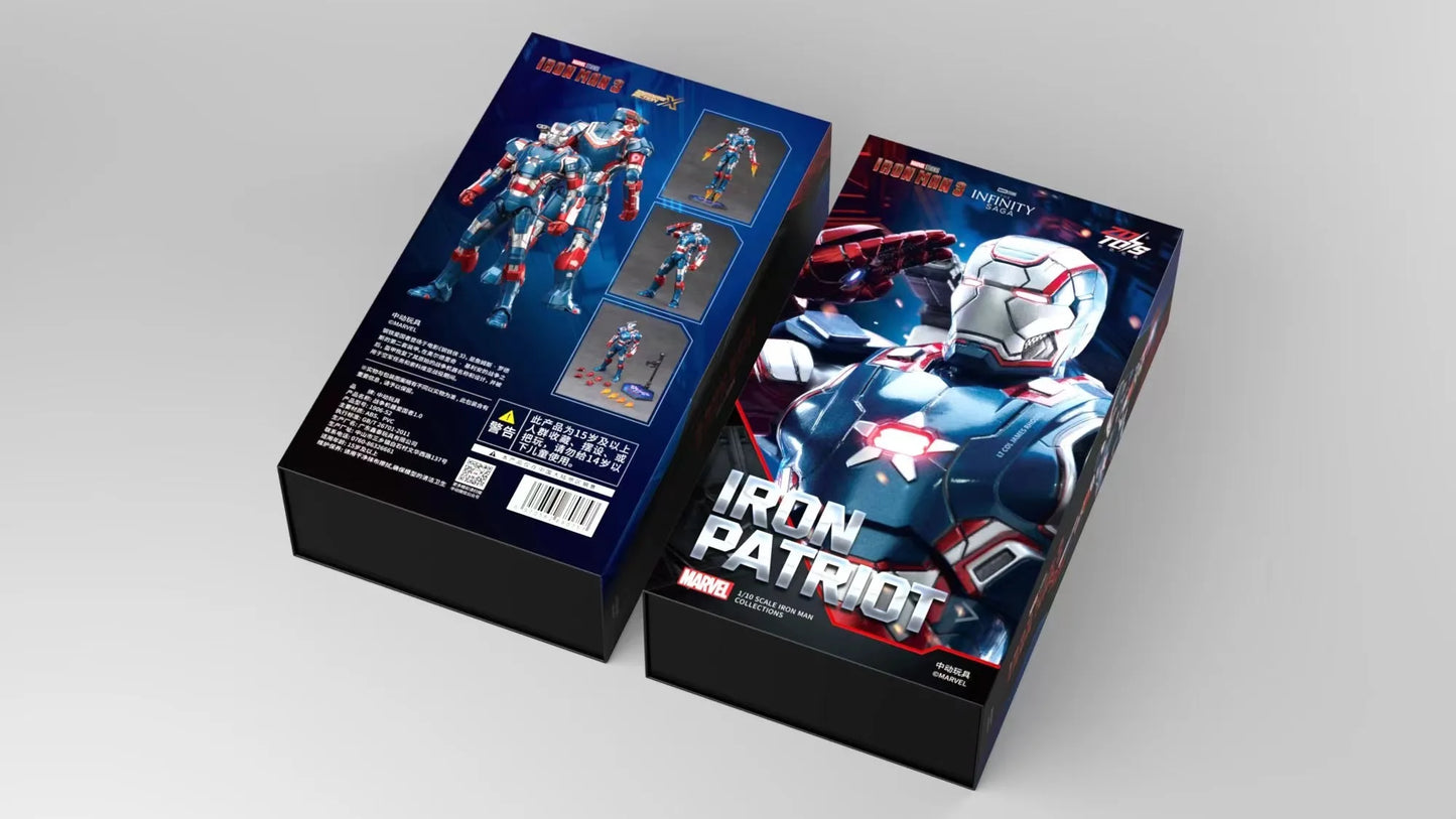 ZD Original Iron Man MK30 Blue Steel 1/10 Iron Patriot MK3 Marvel legends War Machine 10th Anniversary Action Figure Model Gift