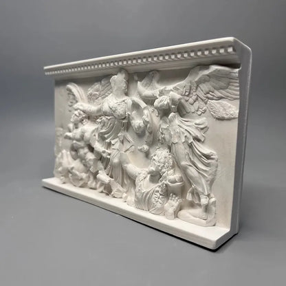 Ancient Greek Angels and Giants Relief Gypsum Sculpture Art Desktop Home Decoration Luxury Aesthetic Art Figurine Room Decor