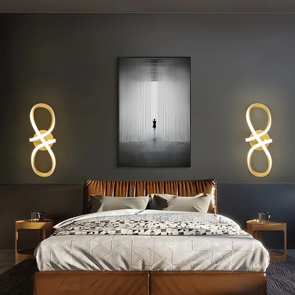 Modern LED Wall Lamp Nordic Gold Bedroom Bedside Wall Lights With Plug Wall Sconce For Minimalist Entryway Corridor Aisle lights