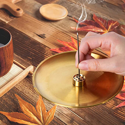 Creative Metal Incense Burner Brass  Gourd&9 Holes Incense Holder Incense Plate Ash Catcher Buddhism Supplies Home Decor