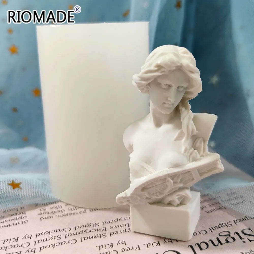 3D Figure Statue Silicone Mold Goddess David Statue Simulation Sculpture Celebrity Portraits DIY Gypsum Resin Candle Mould