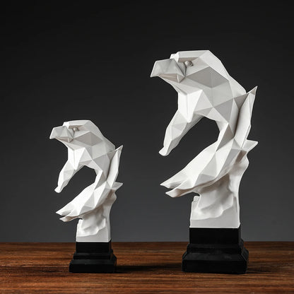 Statue de famille d'aigle à tête blanche américaine moderne, décoration de maison rustique, Sculptures 3D blanches, Figurines, accessoires de décoration de Table de bureau